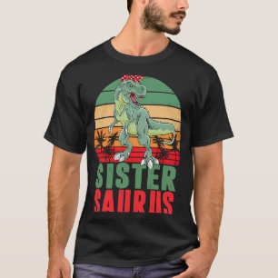 Camiseta Irmã Sistersaurus Rex Dinosaur Mat Família Surus