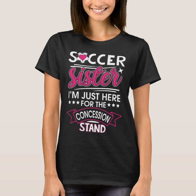 Camiseta Irmã Soccer com Ditos para Mulheres Meninas (Frente)