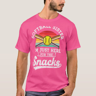 Camiseta Irmã Softball Estou aqui para o Retro dos Snacks