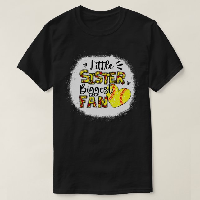 Camiseta Irmã Softball Irmã Menina Maior Ventiladora (Frente do Design)