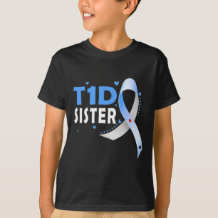 Camiseta Irmã T1D Tipo 1 Sensibilização para a Diabetes Irm