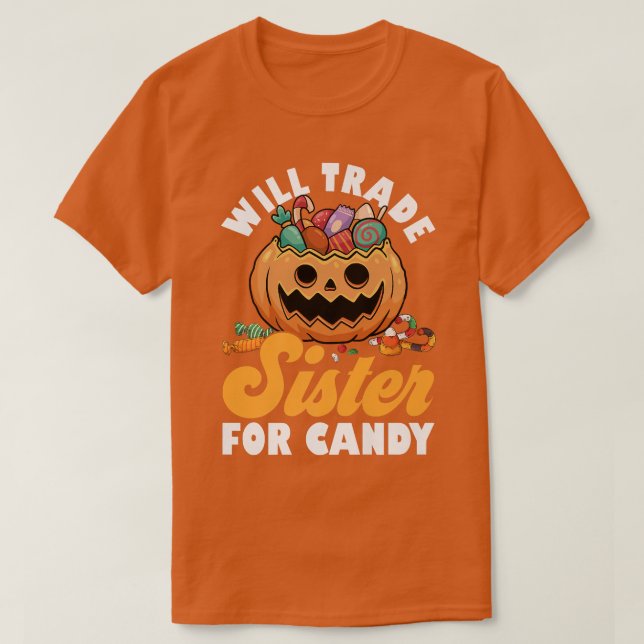 Camiseta Irmã Trocará Para Os Irmãos Da Família Candy Feliz (Frente do Design)