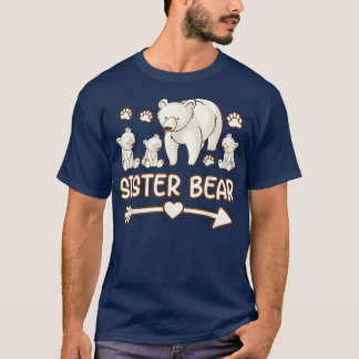 Camiseta irmã urso 3 camisola para mulheres, irmã urso