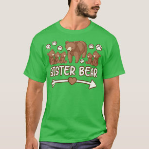 Camiseta irmã urso 5 camisola para mulheres, irmã urso