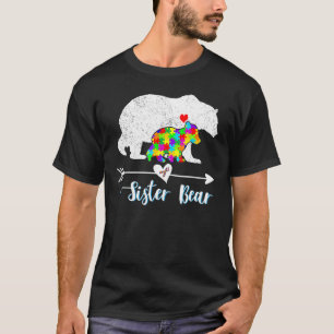 Camiseta Irmã Urso Suporta Adultos Autismo Awarene