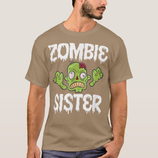 Camiseta Irmã Zombie Irmã Correspondendo Família Halloween