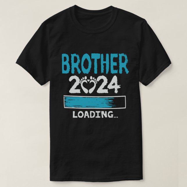 Camiseta Irmão 2024 Carregando Futuro Engraçado Irmão A Ser (Frente do Design)