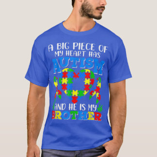 Camiseta Irmão Autismo dá um grande pedaço do meu coração t
