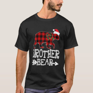 Camiseta Irmão Bear Natal Natal Natal Pajama Xadrez Vermelh