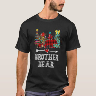 Camiseta Irmão Bear Natal Pajama Xadrez Vermelha Buffalo