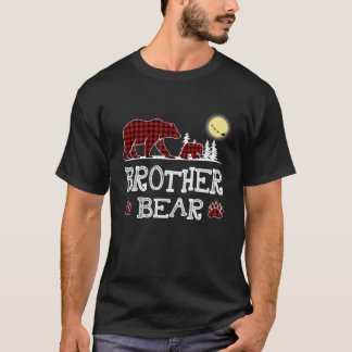 Camiseta Irmão Bear Natal Pajama Xadrez Vermelha Buffalo Fa