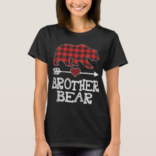Camiseta Irmão Bear Natal Pajama Xadrez Vermelha Buffalo Fa