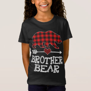 Camiseta Irmão Bear Natal Pajama Xadrez Vermelha Buffalo Fa