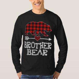 Camiseta Irmão Bear Natal Pajama Xadrez Vermelha Buffalo Fa