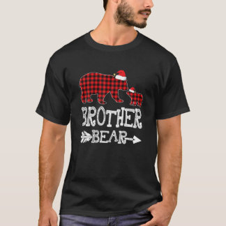 Camiseta Irmão Bear Natal Pajama Xadrez Vermelha Buffalo Fa