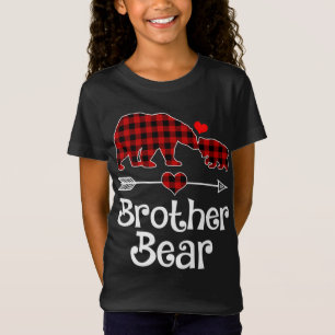 Camiseta Irmão Bear Natal Pajama Xadrez Vermelha Mães Buffa
