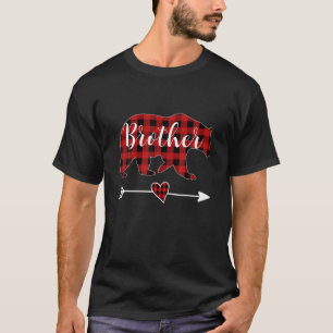 Camiseta Irmão Bear Pajama Red Buffalo Xmas Família Engra