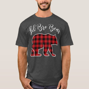 Camiseta Irmão Bear Pajama Red Buffalo Xmas Família Engraça