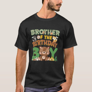 Camiseta Irmão Birthday Boy One Happy Camper 1 rua Primeira