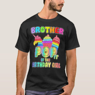 Camiseta Irmão Birthday Girl Pop It Unicorn Girl Pop It B