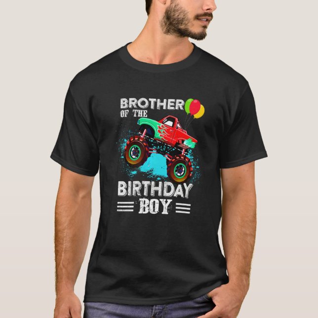 Camiseta Irmão Bonito De Um Monstro Festa De Aniversário De (Frente)
