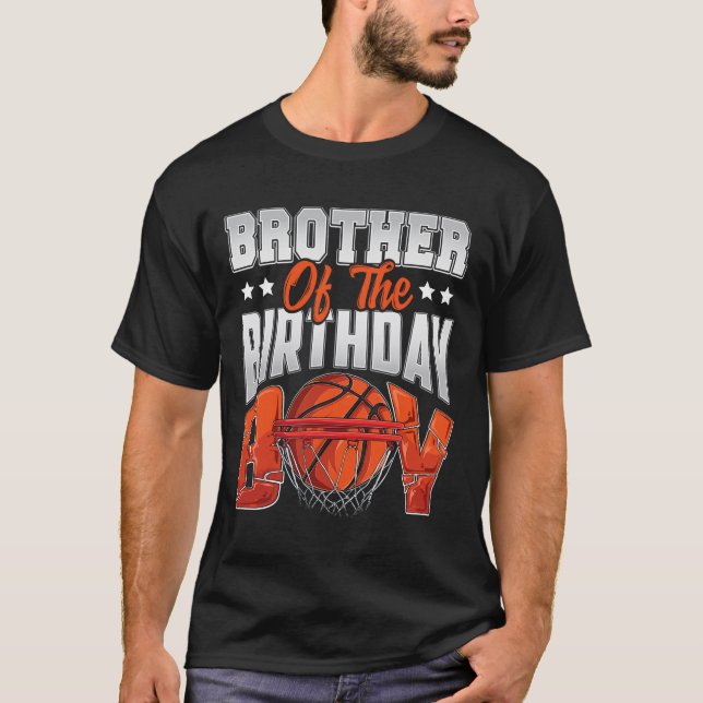 Camiseta Irmão Bysketbyll Família Birthday Boy Byller B-da (Frente)
