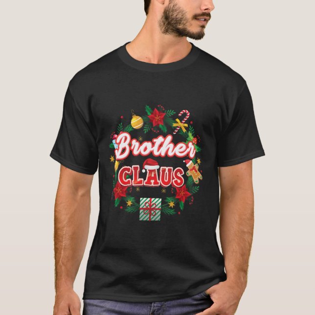 Camiseta Irmão Claus Papais noeis de Natal Laurel Wreath Mi (Frente)