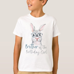 Camiseta Irmão Coelho de Aquarela da Menina da Festa de Ani