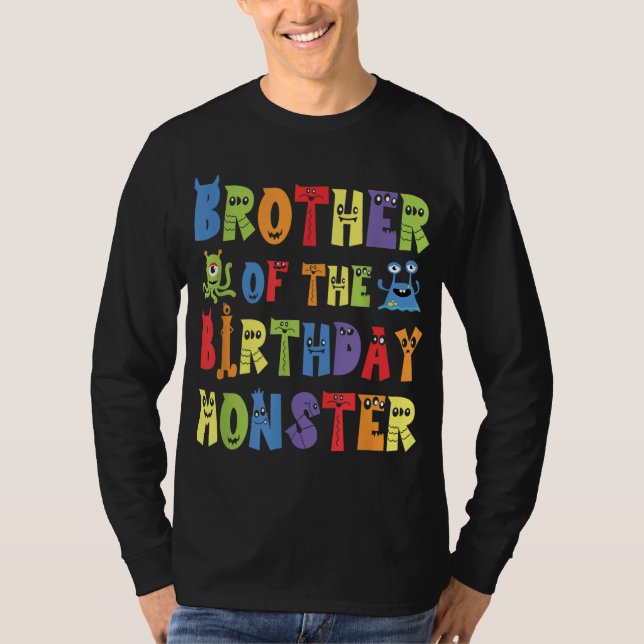 Camiseta Irmão Da Alienígena Do Monstro De Aniversário, Cri (Frente)