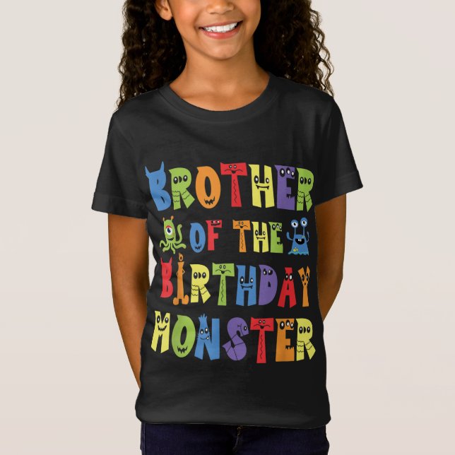 Camiseta Irmão Da Alienígena Do Monstro De Aniversário, Cri (Frente)
