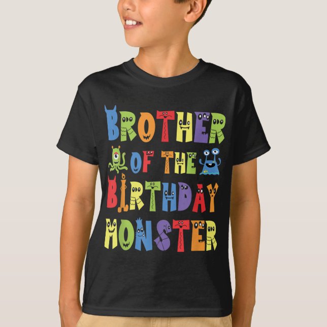 Camiseta Irmão Da Alienígena Do Monstro De Aniversário, Cri (Frente)
