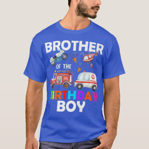 Camiseta Irmão Da Ambulância Do Caminhão-Fogo De Aniversári