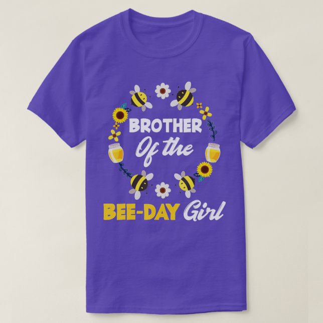 Camiseta Irmão Da Bee Day Girl Engraçado Bee Matchin (Frente do Design)