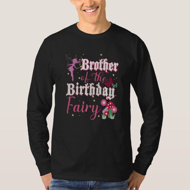 Camiseta Irmão Da Fada De Aniversário Princesa Mushroom Bu (Frente)