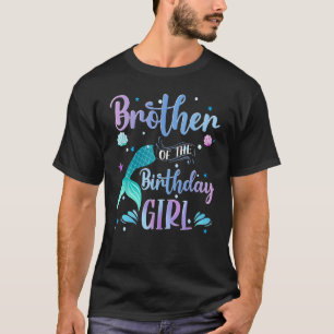 Camiseta Irmão Da Família De Sereias De Aniversário