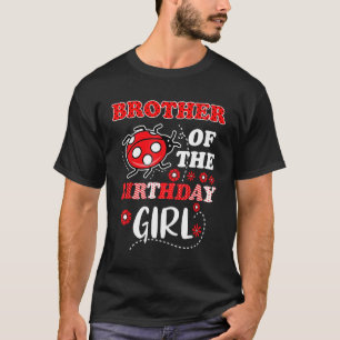 Camiseta Irmão Da Família Garota De Aniversário Ladybug Bir
