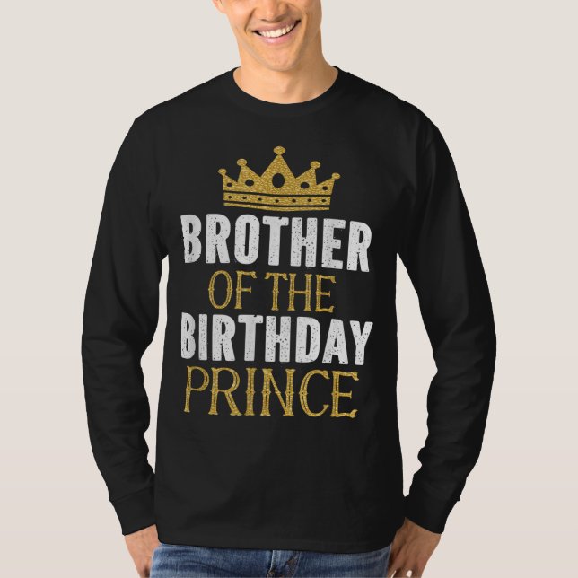 Camiseta Irmão Da Festa De Bday Prince Boys Gif (Frente)