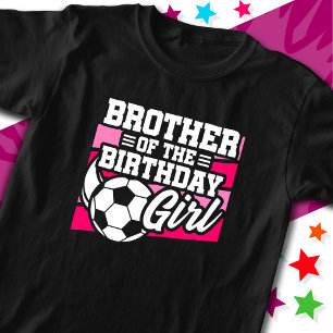 Camiseta Irmão da garota de aniversário do futebol