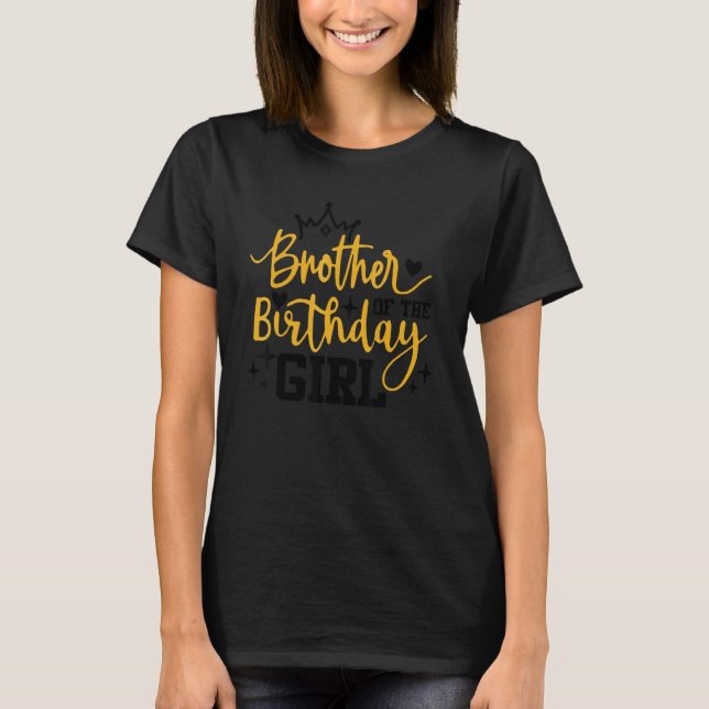 Camiseta Irmão Da Garota De Aniversário Feliz Matchi (Frente)
