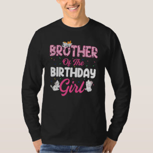 Camiseta Irmão Da Garota De Aniversário Gatinha Gatinho De