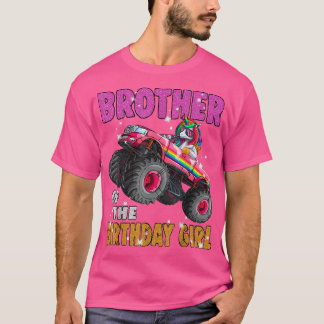Camiseta Irmão da Garota de Aniversário Monstro do Unicórni