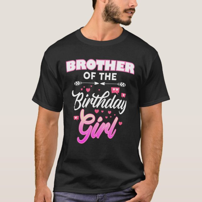 Camiseta Irmão Da Garota De Aniversário Que Corresponde À F (Frente)