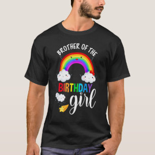 Camiseta Irmão da garota de aniversário, Rainbow B-Day Matc