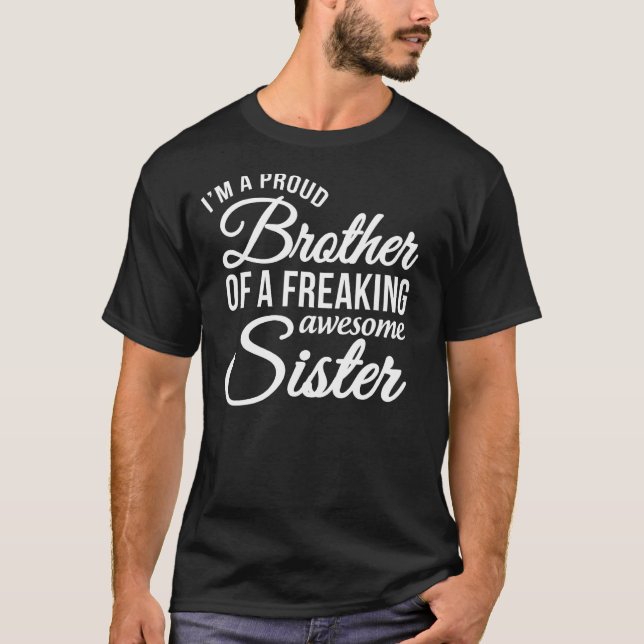 Camiseta Irmão da Irmã Engraçada Presente para o Aniversári (Frente)