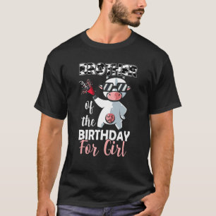 Camiseta Irmão Da Menina Do Aniversário Vaca Da Família Pr