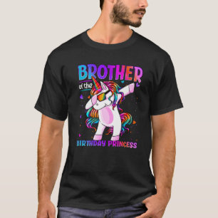 Camiseta Irmão Da Princesa Aniversário Dabbing Unicorn B