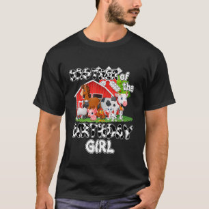 Camiseta Irmão Da Rapariga De Aniversário, Fazenda Animal
