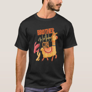 Camiseta Irmão Da Rapariga De Aniversário Lama Tema Corresp