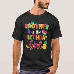 Camiseta Irmão Da Rapariga De Aniversário Mostra O Tema Da