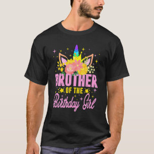 Camiseta Irmão Da Rapariga De Aniversário Nascida Do Unic